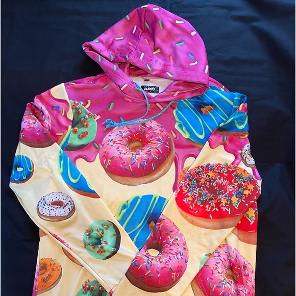 Sleef Sweaters - Hoodie Crazy Donut design YOU KNOW YOU WANT THESE doNUTS 🍩🍩👍🏼👍🏼
